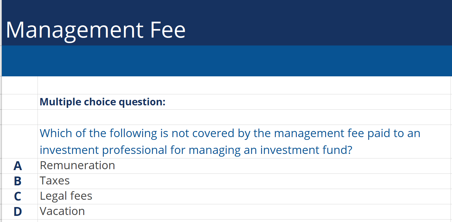 Management Fee Financial Edge