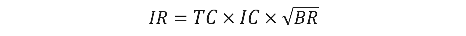 Transfer coefficient applied to previous equation.