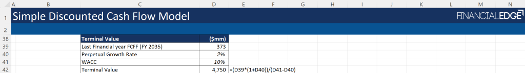 Simple Discounted Cash Flow Model - Financial Edge