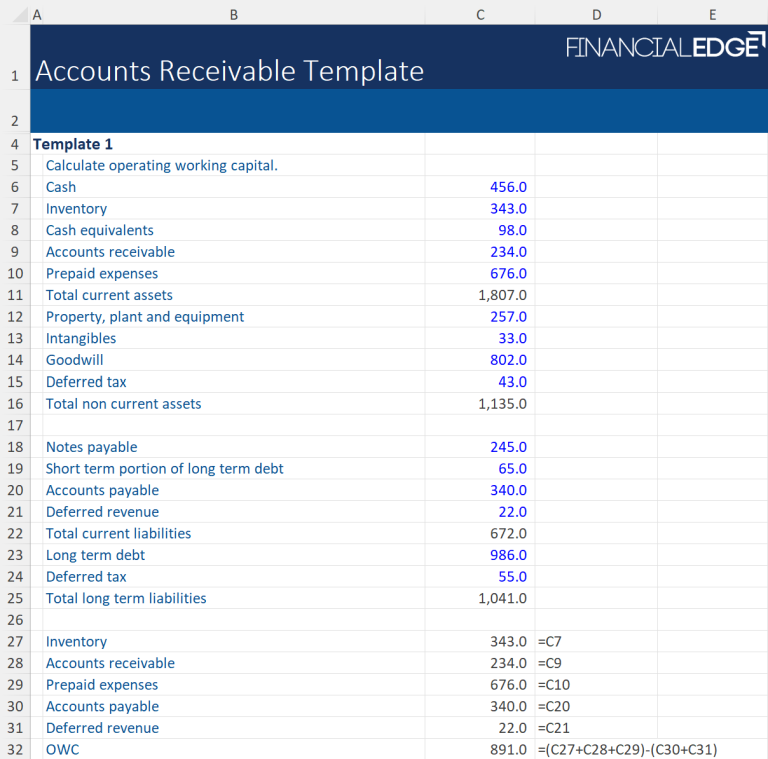Accounts Receivable Template - Financial Edge