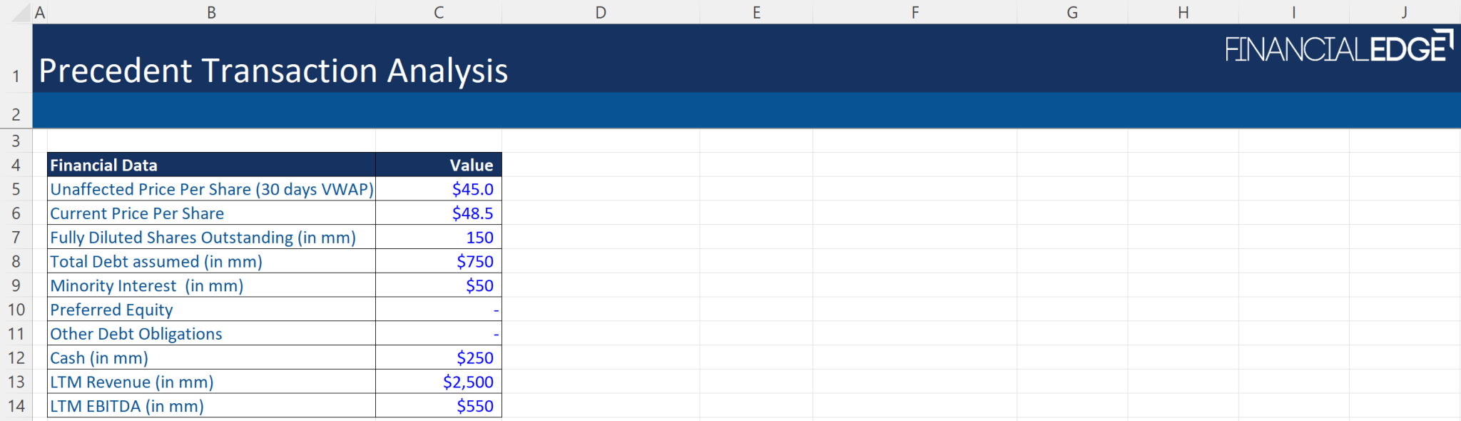 Precedent Transaction Analysis - Framework + Excel Example