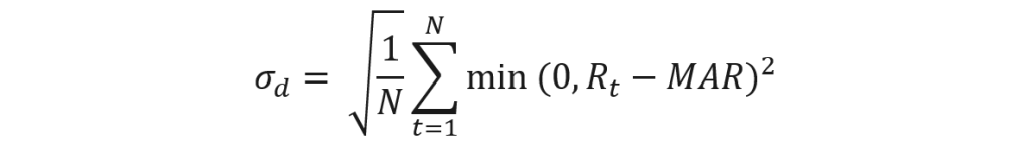 downside deviation for each period