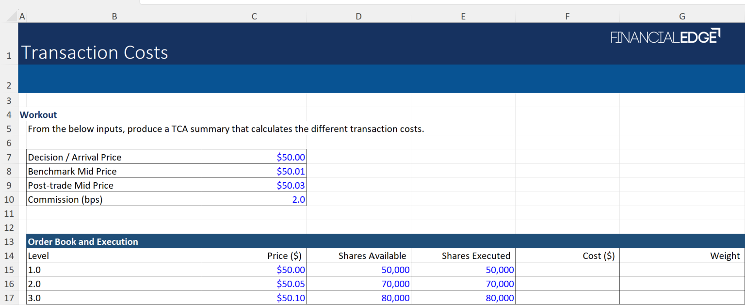 Transaction Guide Transaction Costs - In-Depth Guide with Excel Template - Financial Edge