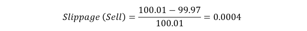 Slippage Sells Slippage Sells