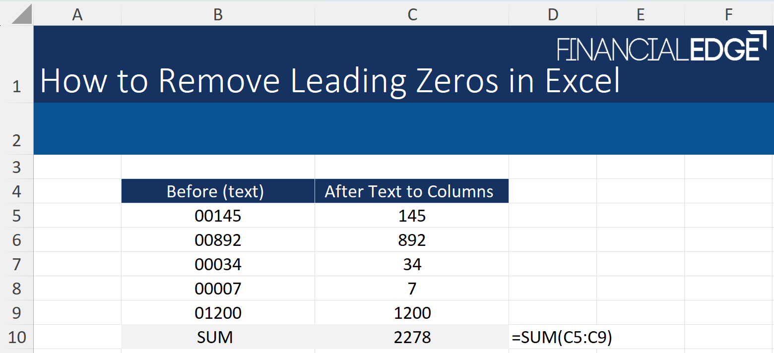 How to Remove Leading Zeros in Excel